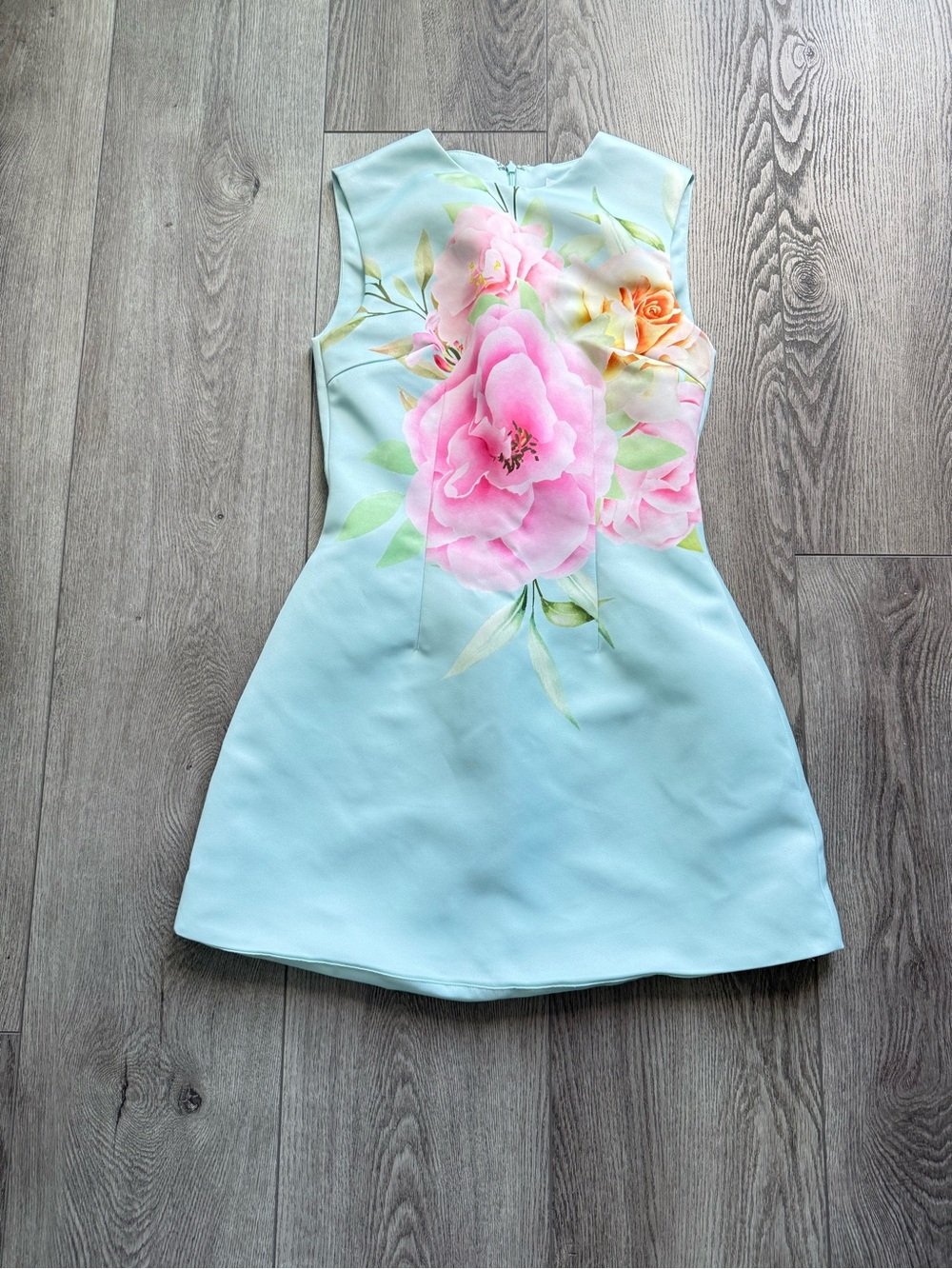 elliatt harper blue & pink floral print A-line shift mini dress size XS NEW - Picture 7 of 15
